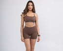 VBACK SCRUNCH SHORTS -  COFFEE