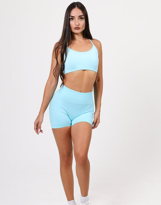 SIGNATURE SCRUNCH SHORTS - ICE BLUE