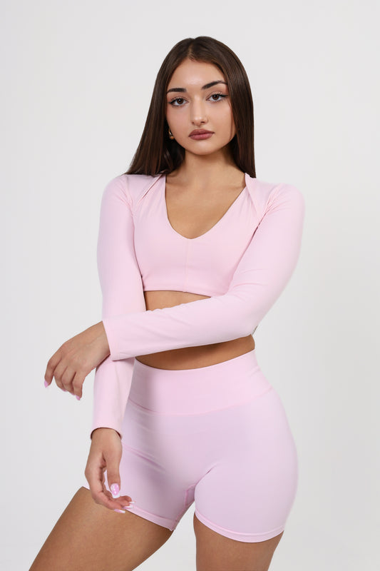 BUTTERSOFT LONG SLEEVE SHRUG - BABy PINK