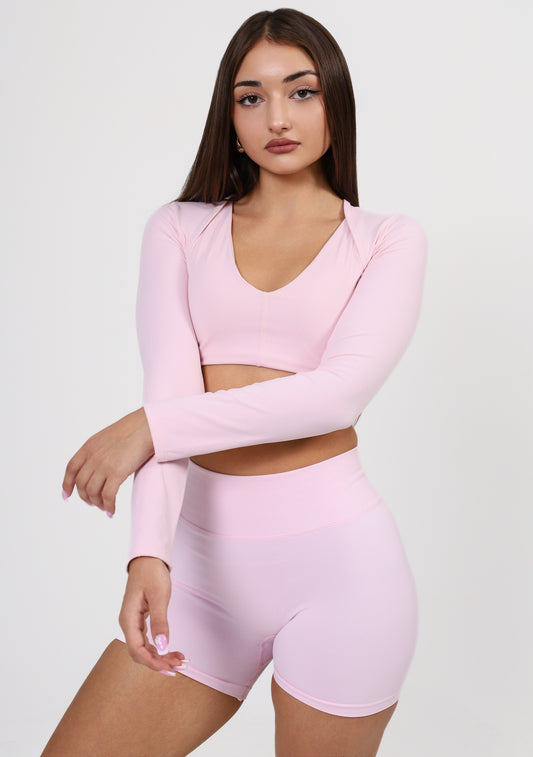 BUTTERSOFT LONG SLEEVE SHRUG - BABy PINK