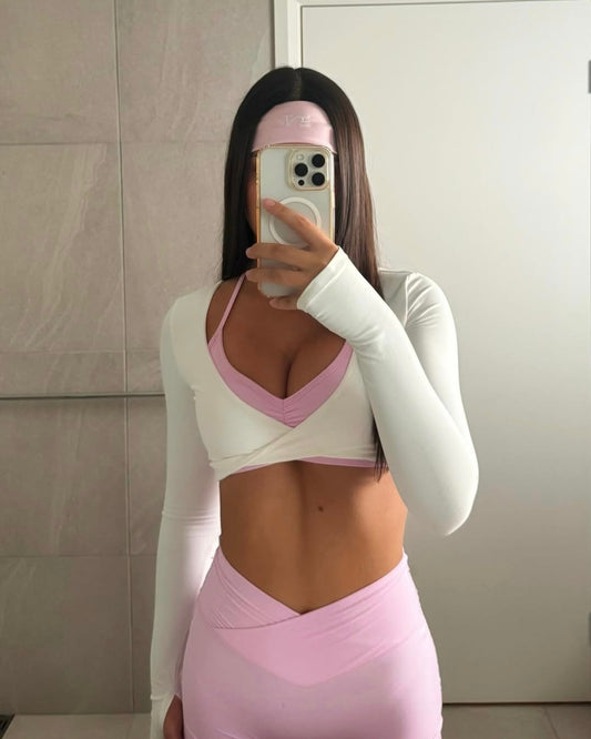 Over The Line Long Sleeve Crop Ballet - Snow